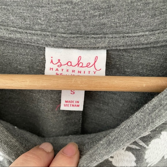 isabel Maternity by Ingrid & Isabel | Gray Puff Sleeve Maternity Sweatshirt | S - Picture 6 of 8